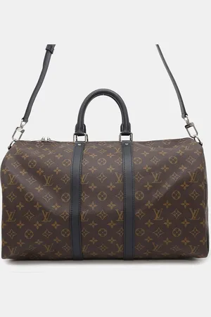 LOUIS VUITTON Keepall Bandouliere Monogram Macassar Canvas Size 45
