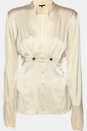 Gucci Silk Long Sleeve Button Front Blouse M