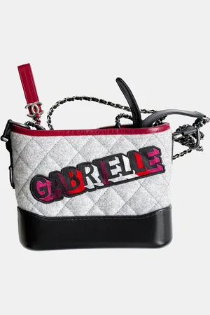 CHANEL White Tweed Gabrielle Small Shoulder Bag