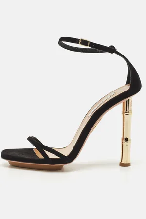 Aquazzura Suede Wild Nights 115 Ankle Strap Sandals Size 40