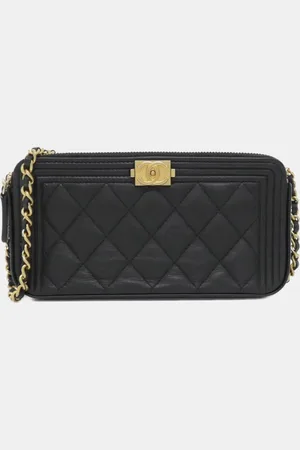 CHANEL Lambskin Boy Wallet On Chain