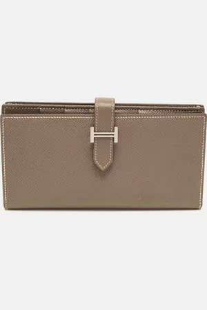 Hermès Etoupe Epsom Leather Bearn Gusset Wallet