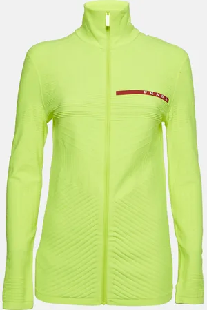 Prada Neon Textured Jersey Zip-Up Jacket S