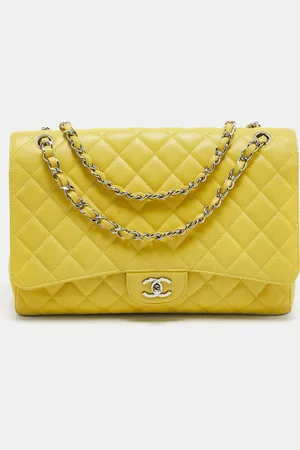CHANEL Quilted Caviar Leather Maxi Classic Single Flap Bag