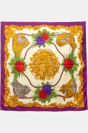 Salvatore Ferragamo Floral Print Silk Scarf