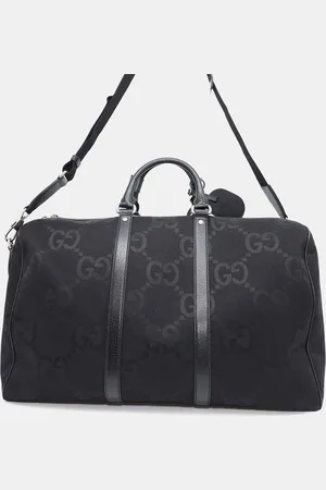 Gucci Canvas Leather Jumbo GG Duffle Travel Bag