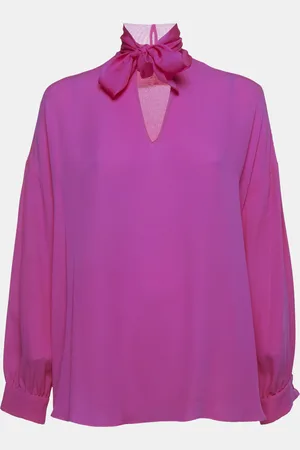VALENTINO Silk Tie-Up Neck Detail Oversized Blouse S