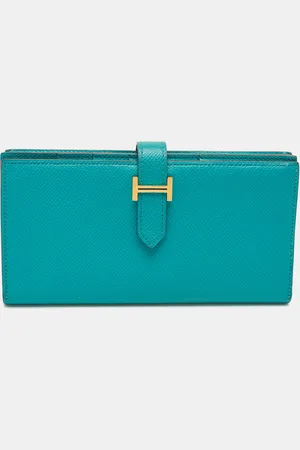 Hermès Bleu Paon Epsom Leather Bearn Gusset Wallet