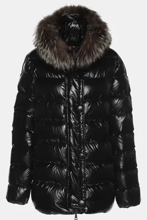 Moncler Nylon Fox Fur Trimmed Hood Down Jacket XXL