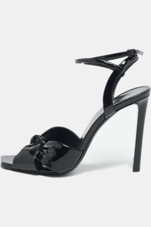 Saint Laurent Saint Laurent Patent Leather Amy Knot Ankle Strap Sandals Size 40.5