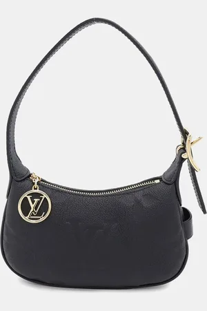 LOUIS VUITTON Black Monogram Empreinte Leather Mini Moon Shoulder Bag