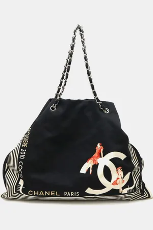 CHANEL Canvas Cruise Chain Tote Bag