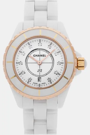 CHANEL Pre-Owned Diamond 18k Yellow Gold, Ceramic J12 H2181