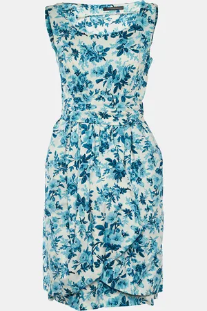 Balenciaga Floral Printed Cotton Layered Sleeveless Mini Dress M