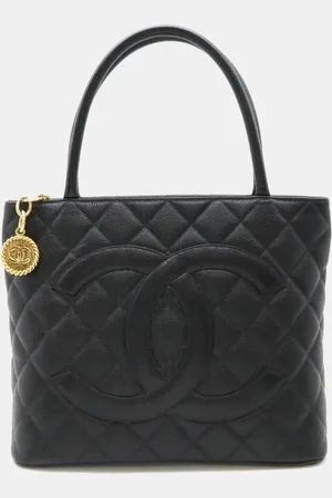 CHANEL Caviar Leather Medallion Tote Bag