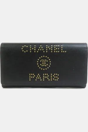 CHANEL Leather Long Wallet