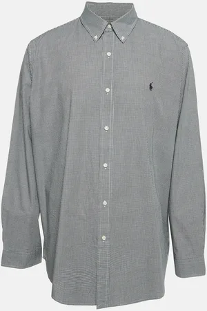Ralph Lauren /White Checks Cotton Classic Fit Shirt XXL