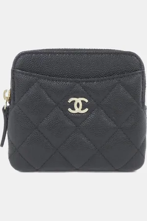 CHANEL Leather Wallet Coin Case