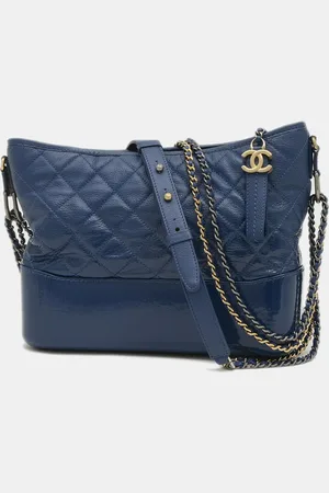 CHANEL Enamel Leather Gabrielle Hobo Shoulder Bag