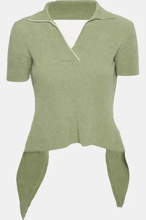 Jacquemus Rib Knit Tie-Up Back Open Top S