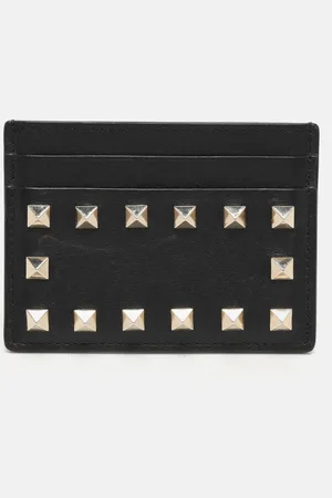 VALENTINO Leather Rockstud Card Holder