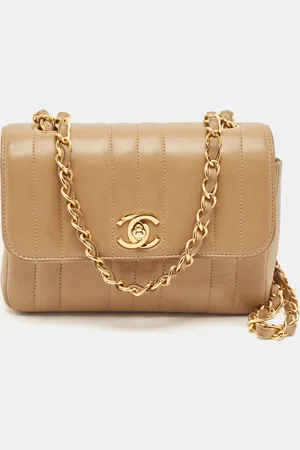 CHANEL Vertical Quilted Leather Mini Square Classic Flap Bag