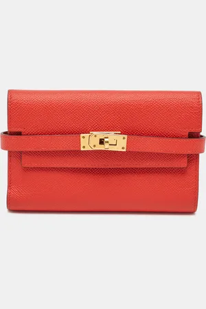 Hermès Hermès Terre Battue Epsom Leather Kelly Depliant Medium Wallet
