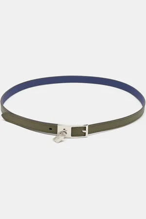 Hermès Vert Veronese/Bleu Saphir Swift/Epsom Leather Lucky 15 Reversible Belt 80CM