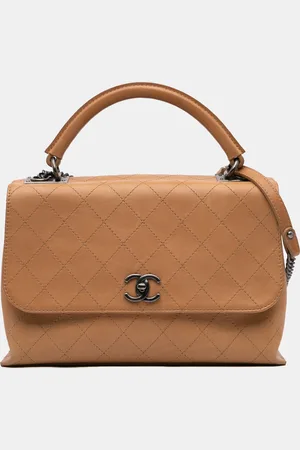 CHANEL Large Calfskin Stitched Urban Luxury Top Handle Bag
