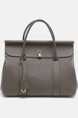 Loro Piana Dark Chocolate Liquorice Leather Loom L32 Bag