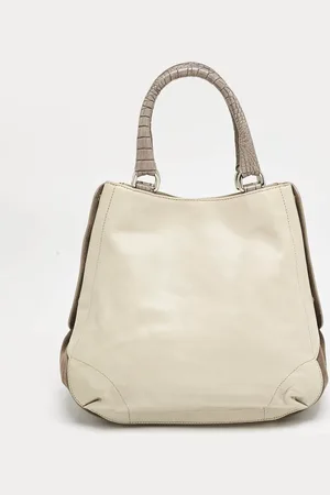 Furla Tricolor Leather and Suede Expandable Tote