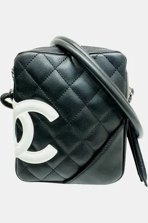 CHANEL White Leather Cambon Ligne Shoulder Bag