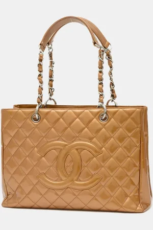 CHANEL Patent Leather Matelasse GST Chain Tote Bag