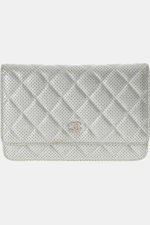 CHANEL Leather Matelasse Chain Wallet Shoulder Bag