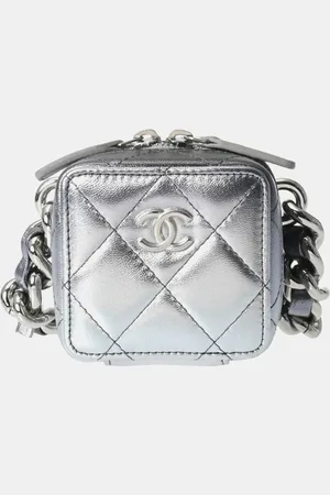 CHANEL Lambskin Matelasse Cube Chain Shoulder Bag