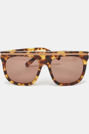 Stella McCartney Tortoise Falabella Chain Square Sunglasses