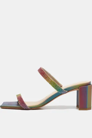 By Far Crystal Embellished Leather Tanya Sandals Size 39