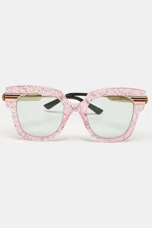 Gucci Pink Glitter/ GG0281S Oversized Sunglasses