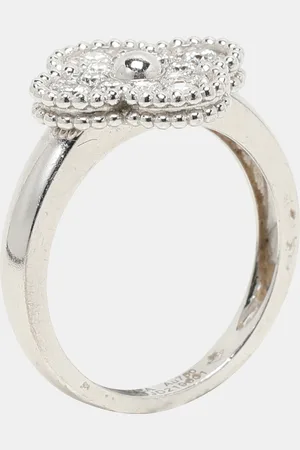 Van cleef Vintage Alhambra Diamond 18k Gold Ring Size 55