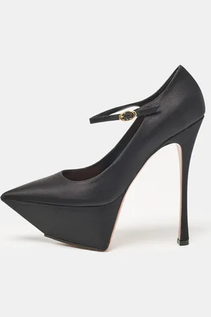 Amina Muaddi Satin Yigit Platform Pumps Size 39.5