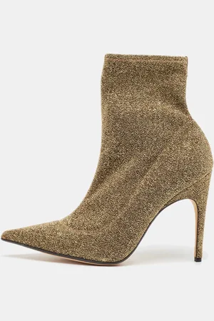 Sergio Rossi Lurex Fabric Ankle Length Boots Size 39
