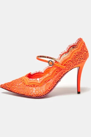 Gucci Neon Lace Virginia Mary Jane Pumps Size 39