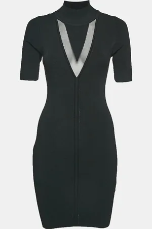 Cushnie Rib Knit High Neck Bodycon Mini Dress M