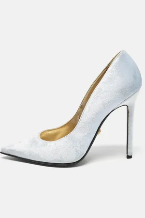VERSACE Velvet Pointed Toe Pumps Size 39.5