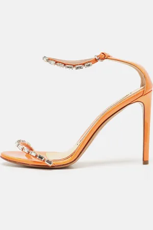 ALEXANDRE VAUTHIER Patent Leather Crystal Embellishments Sandals Size 39