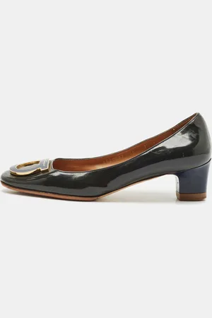 Salvatore Ferragamo /Blue Patent Leather Gancio Pumps Size 40