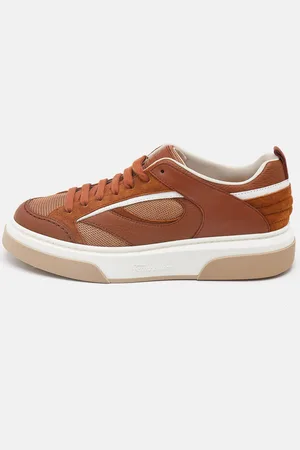 Salvatore Ferragamo Mesh and Suede Slip On Sneakers Size 43