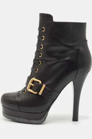 Fendi Leather Lace Up Ankle Length Boots Size 36