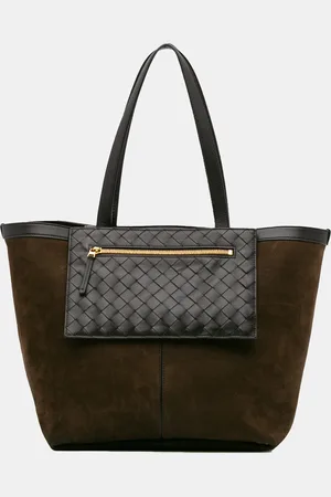 Bottega Veneta Medium Suede and Nappa Intrecciato Flip Flap Tote