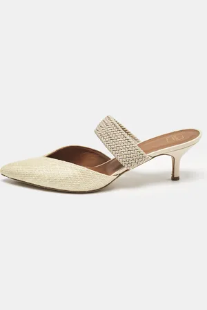 MALONE SOULIERS Light Raffia and Cord Maisie Pointed Toe Mules Size 40